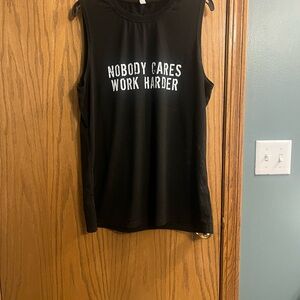 Black Sleeveless Graphic Top